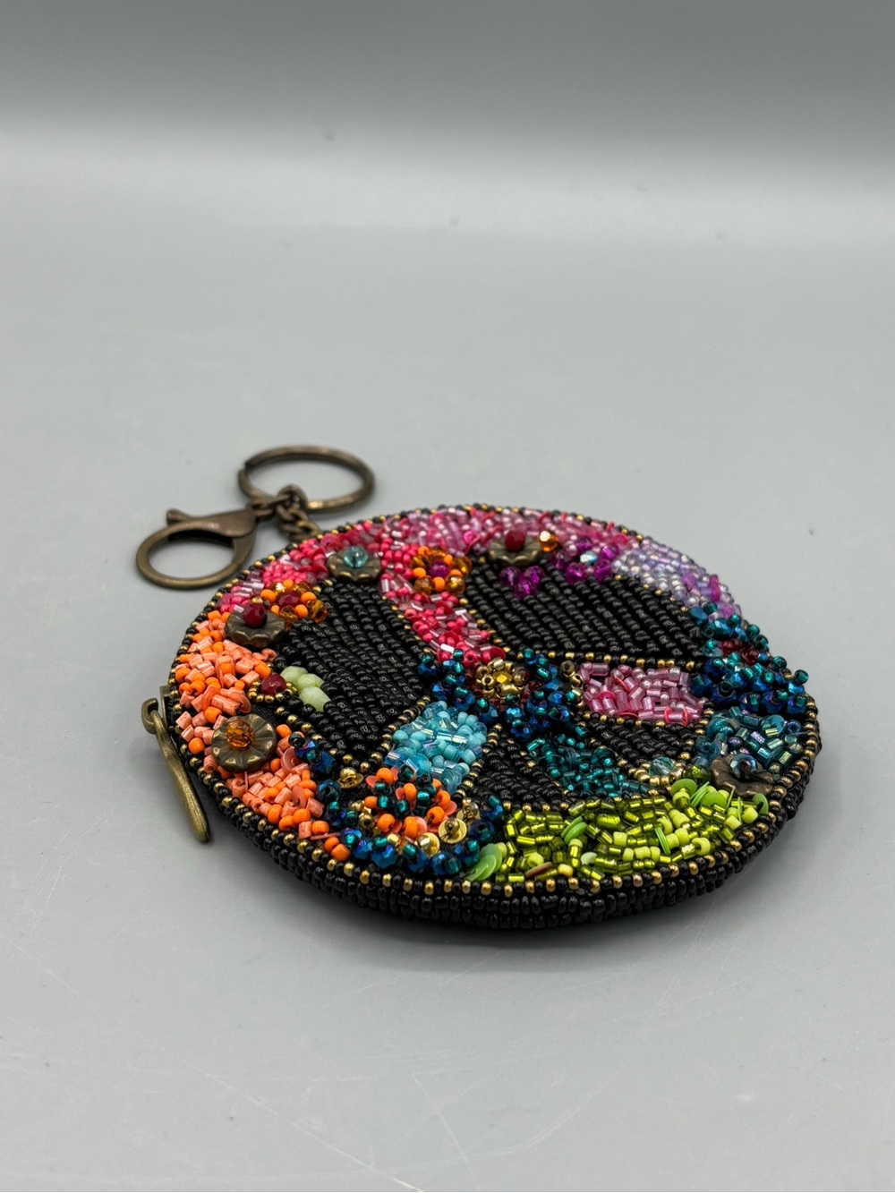 Mary Frances Make Peace coin purse keychain